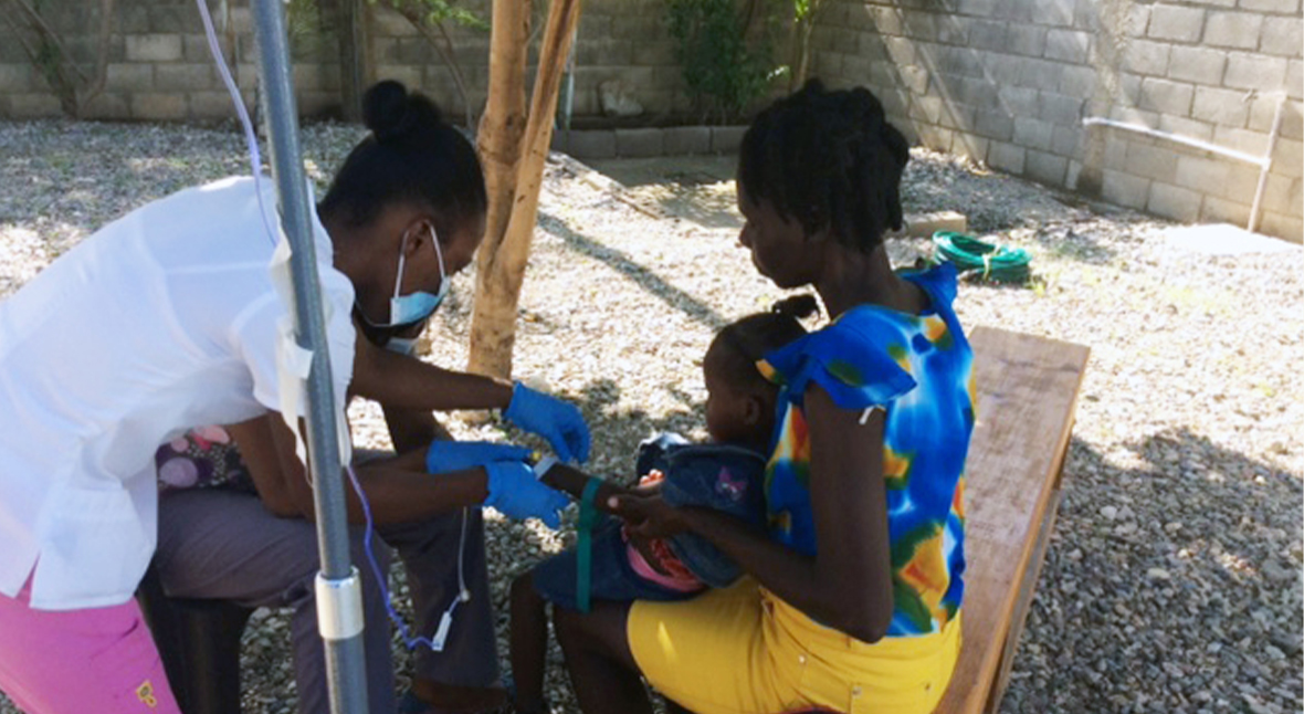 Cholera patient at Gambade Medical Clinic, Haiti