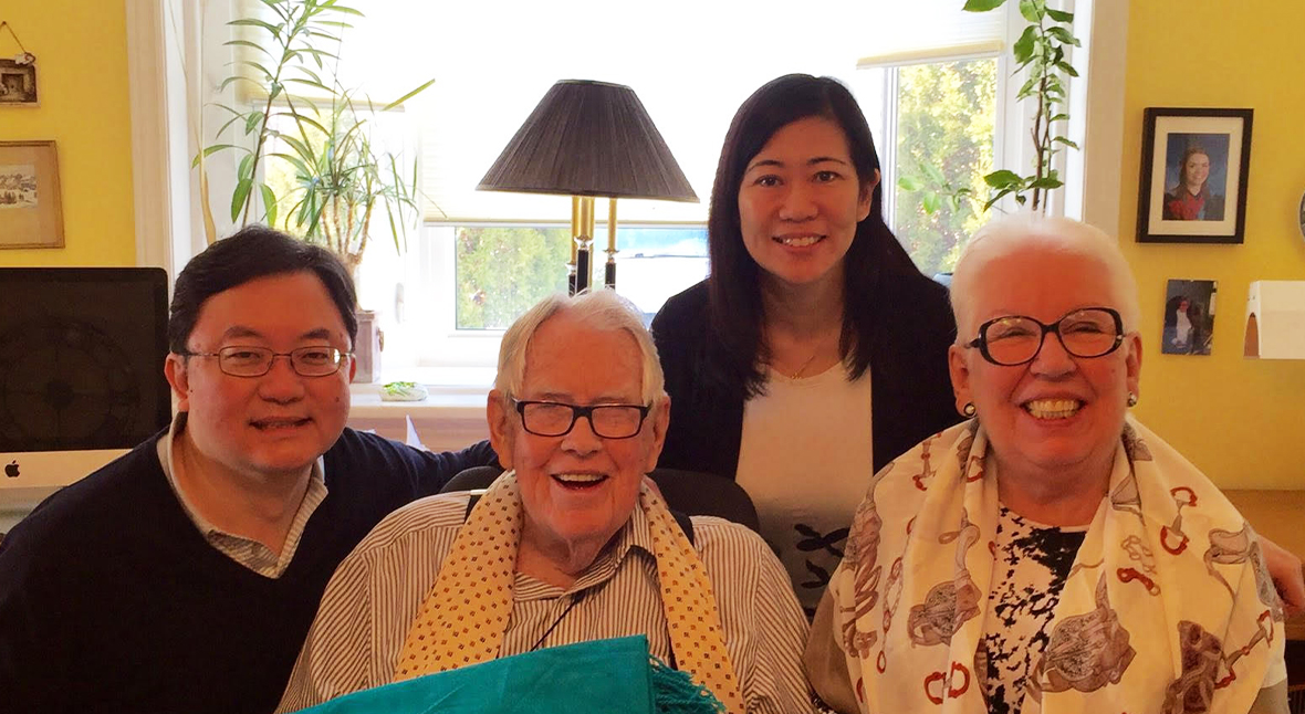 Vincent and Sonia Wang with Robert Stephens and Silver.